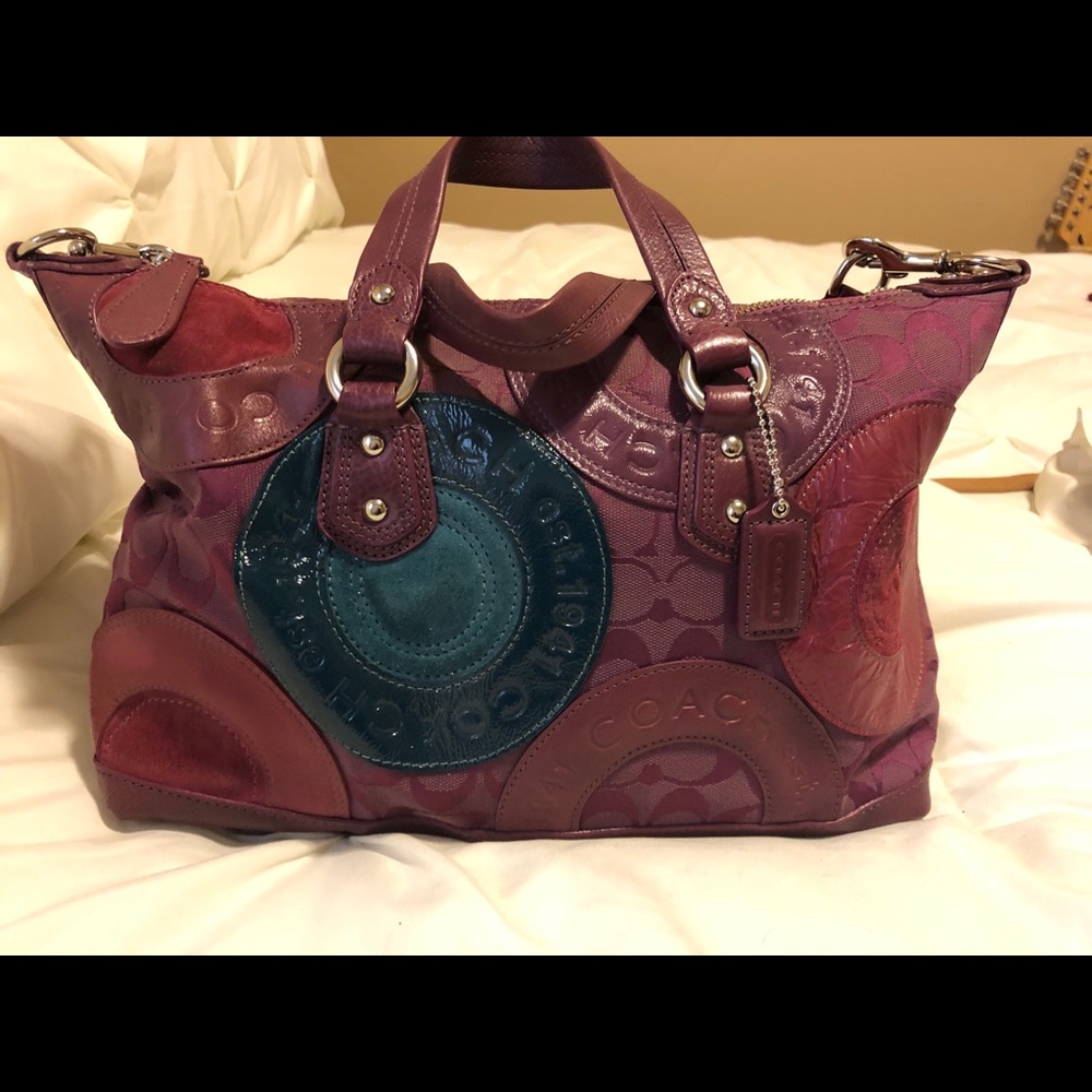 Authentic Coach Ashley Patchwork satchel.